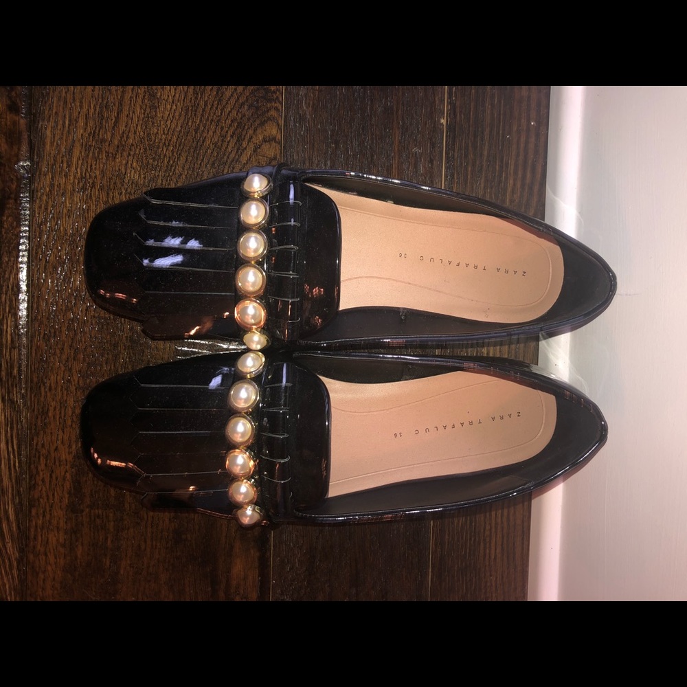 Zara Black Pearl loafers